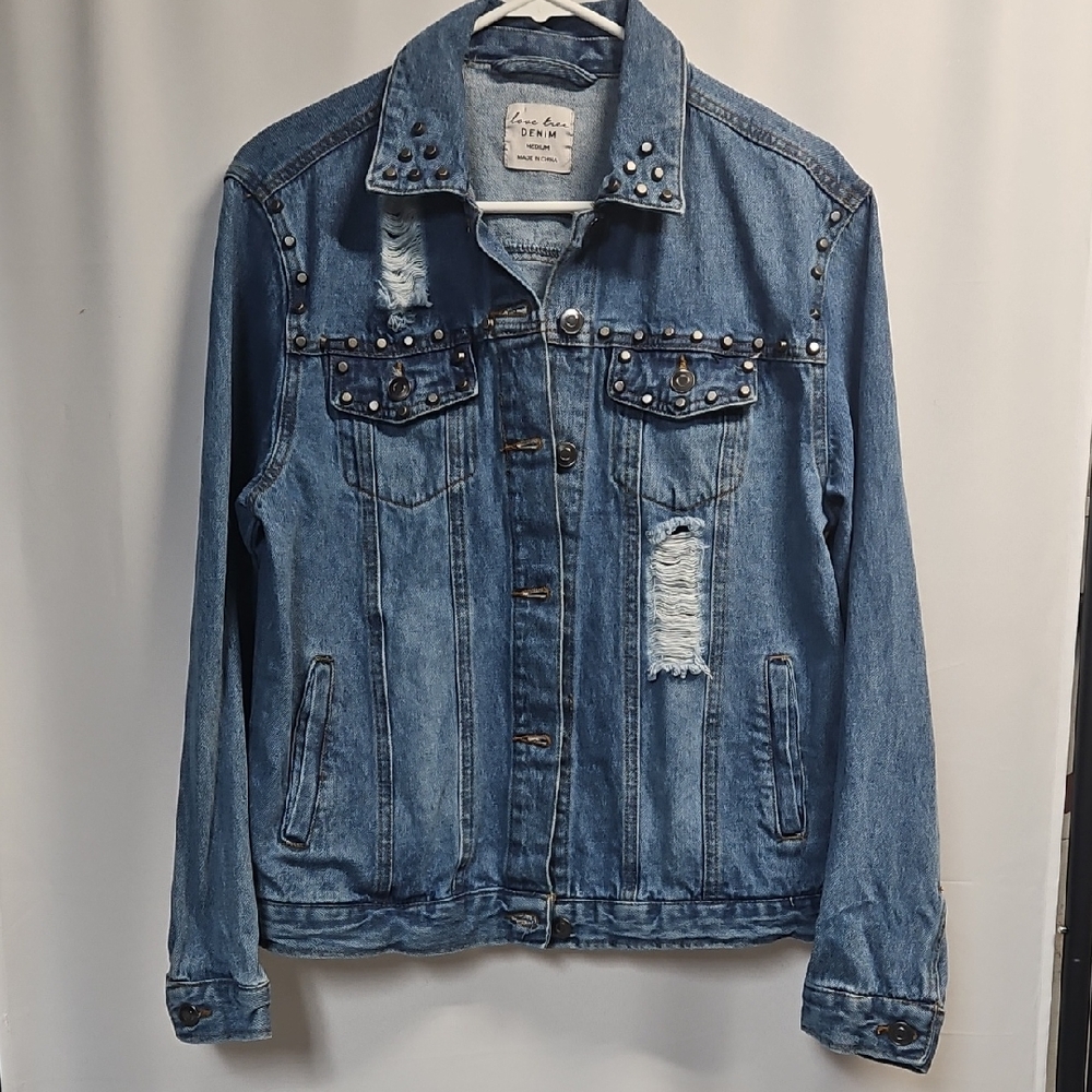Love Tree Denim Studded Jacket